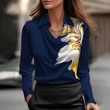Blauer Blumendruck