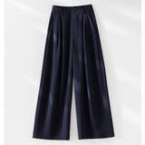 Dunkelblau Weite Hose
