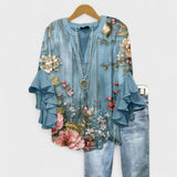Blumenmuster Blau