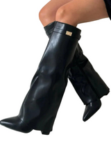 Schwarz Leder