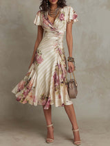 Creme mit Blumenprint