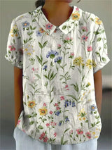 Weiß mit Blumen
